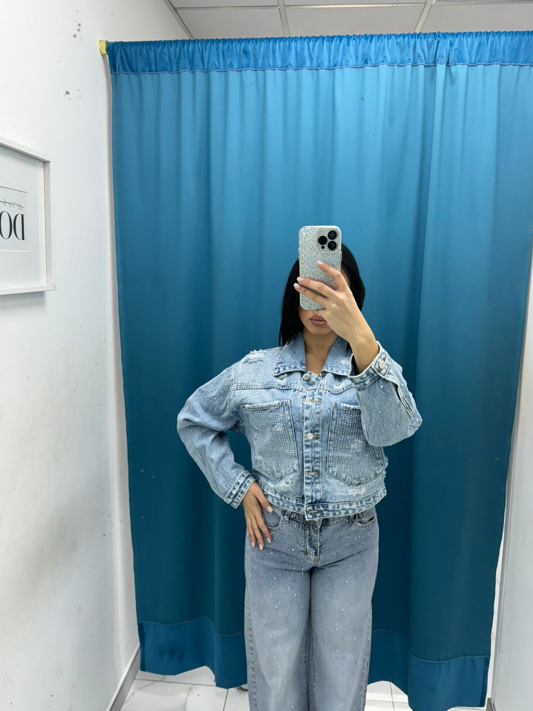 Giacca denim crop 3529