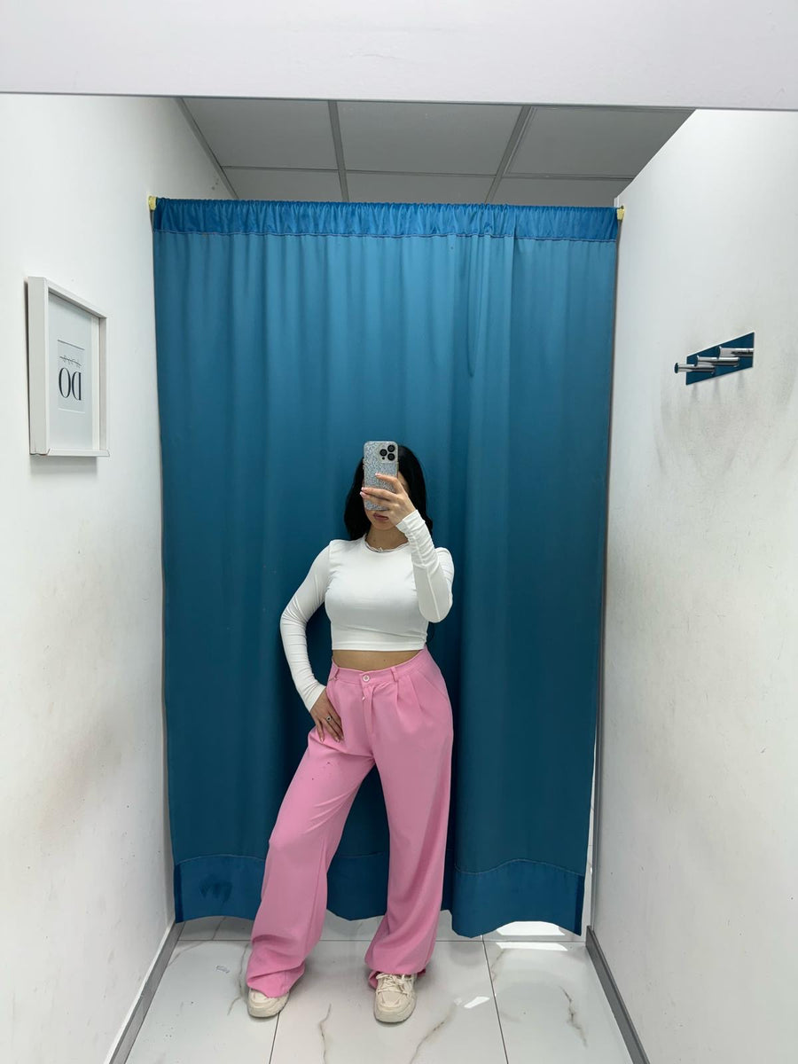 Pantalone a palazzo rosa 13127