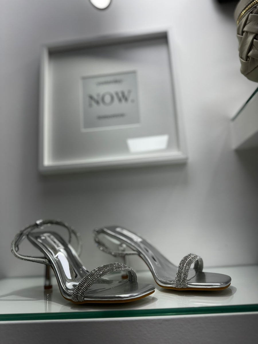 Sandali argento con strass 2552