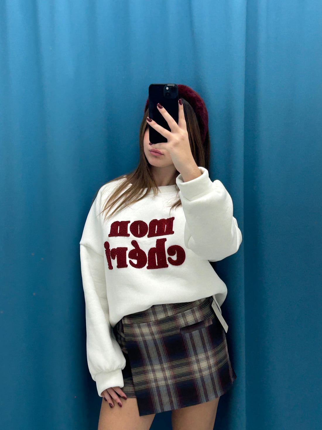 Gonna scozzese con bordeaux 36441
