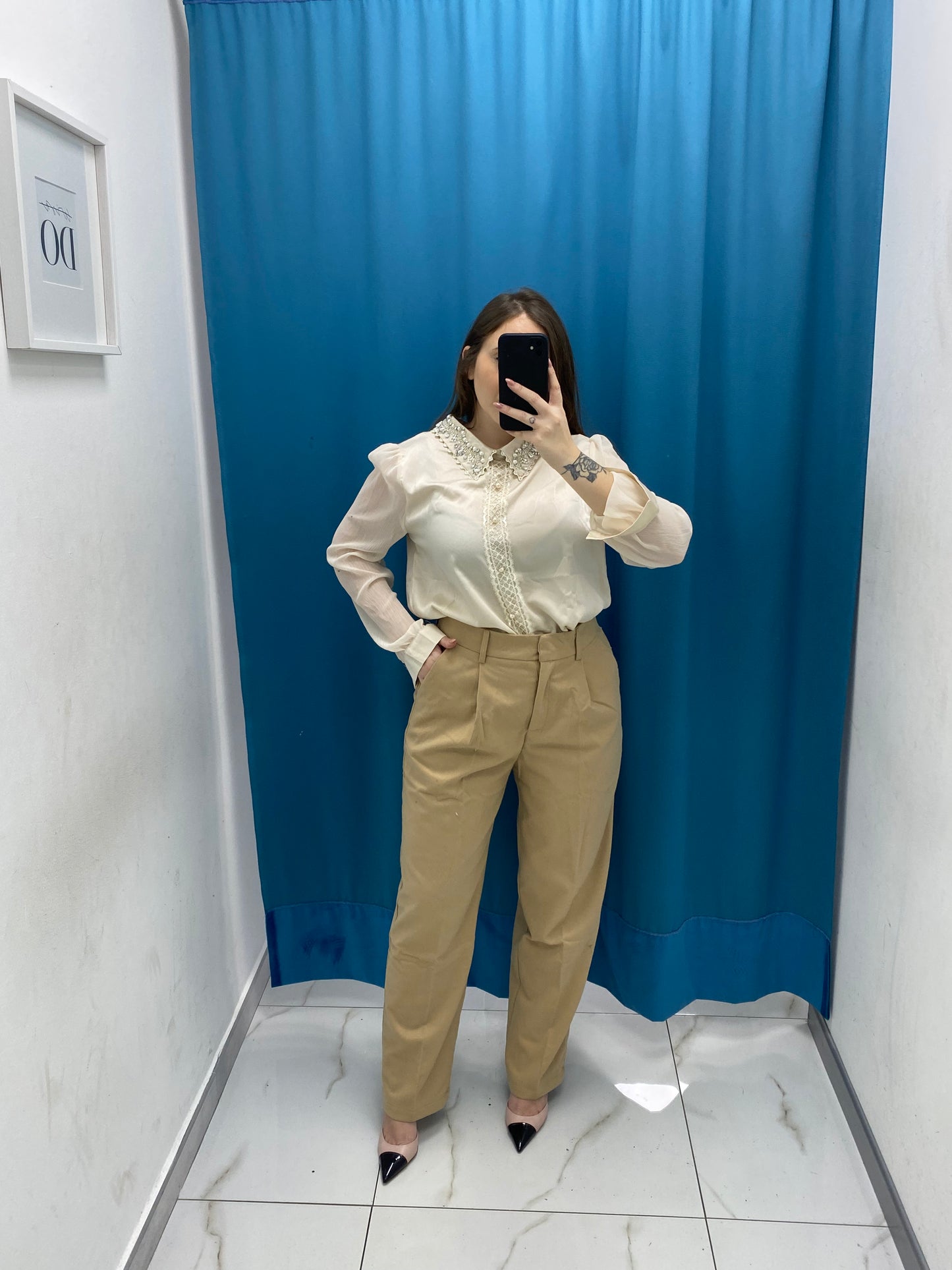 Pantalone slim fit beige 1150