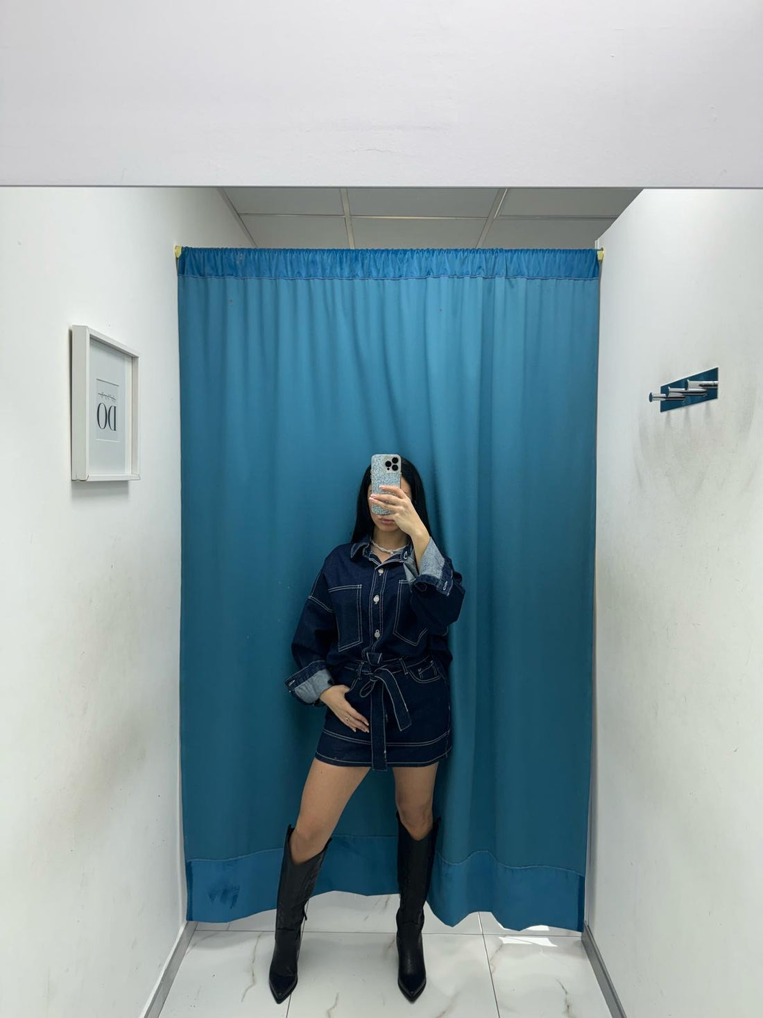 Coordinato camicia e gonna denim