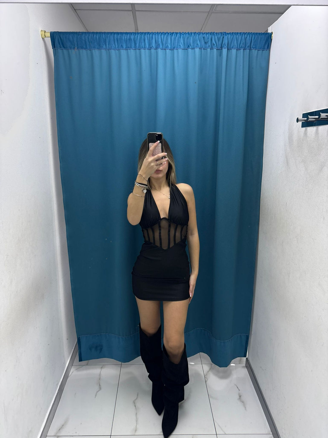 Midnight Sheer Dress - 6049