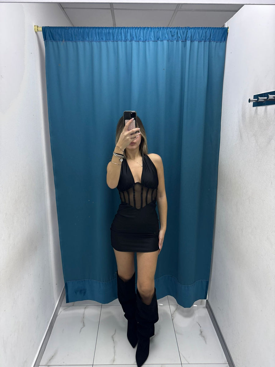 Midnight Sheer Dress - 6049