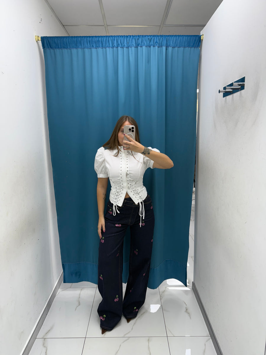 Camicia laced up 39412