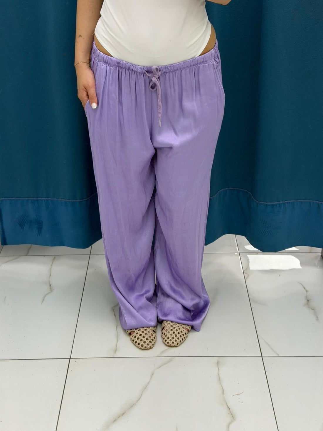 Pantalone palazzo satin 24205