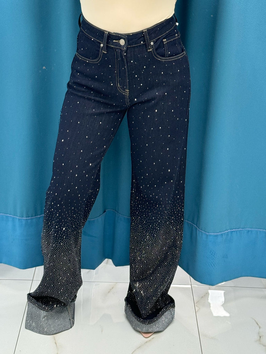 Jeans brillantini con risvolto 1315