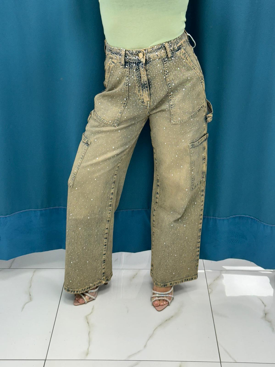 Jeans con tasche sabbiato 3327