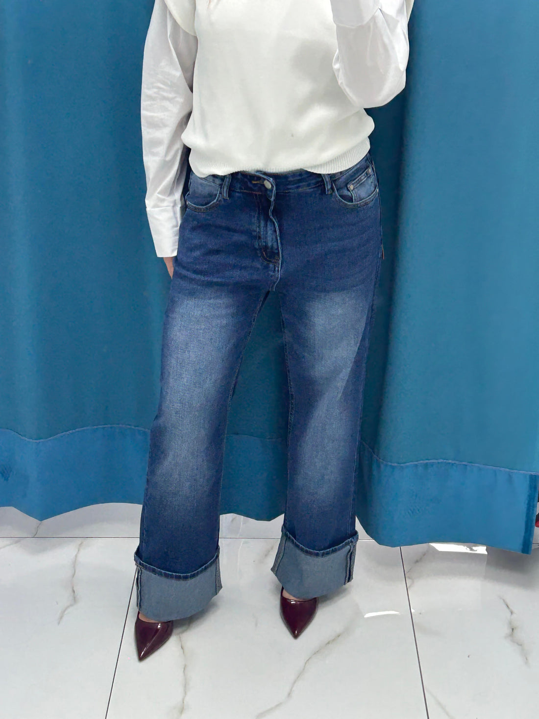Jeans con risvolto 24176