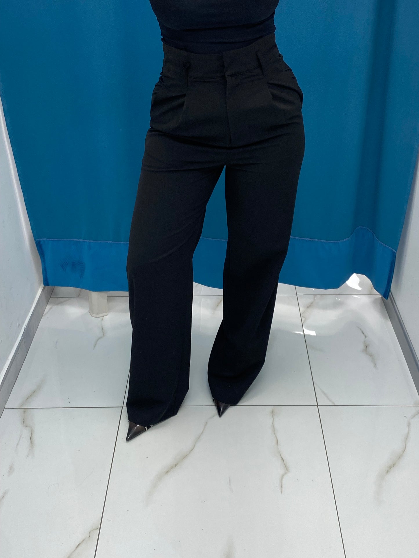 Pantalone vita alta full length nero