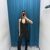 Jumpsuit"Wild V Leopard"-295
