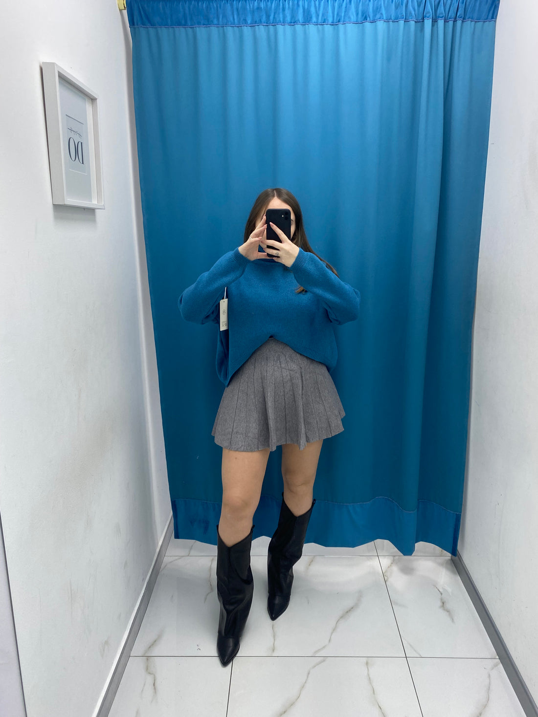Gonna plissettata in lana 8040
