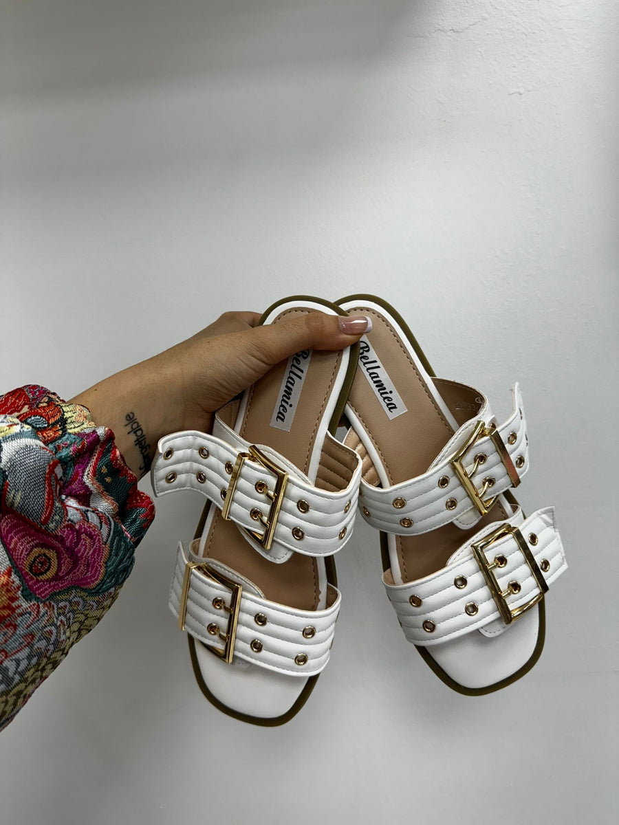 Ciabatte con fibbie bianche 2733
