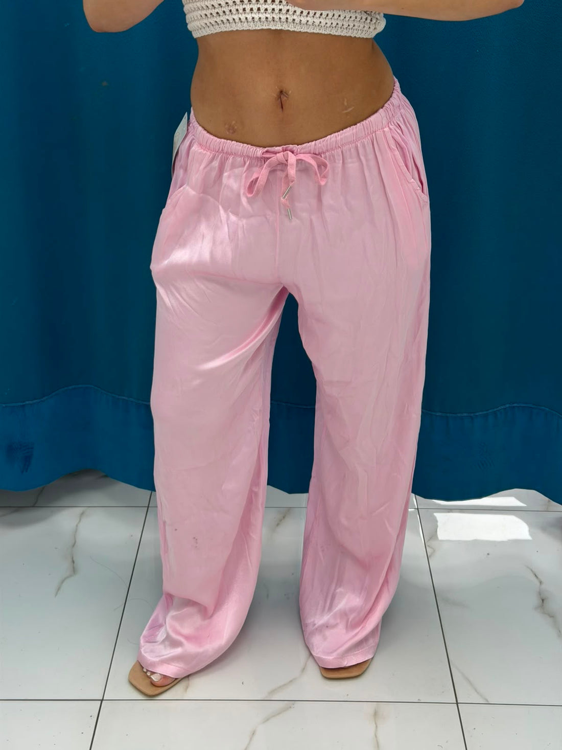 Pantalone palazzo satin 24205