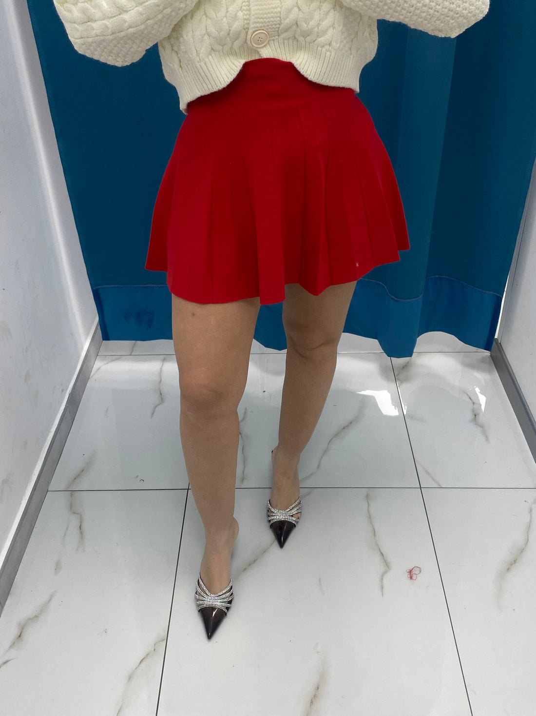 Gonna plissettata in lana 8040