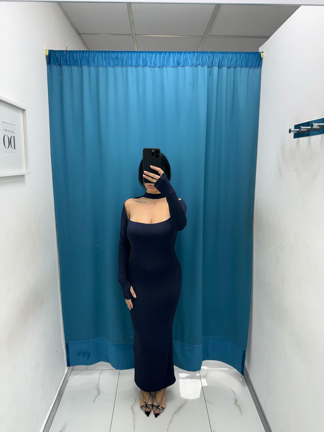 Vestito longuette con scollo 13584