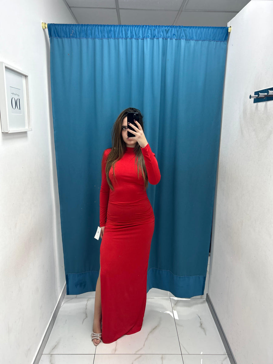 Vestito lungo con scollo 26018
