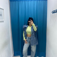 Gilet in denim con rouches 8383