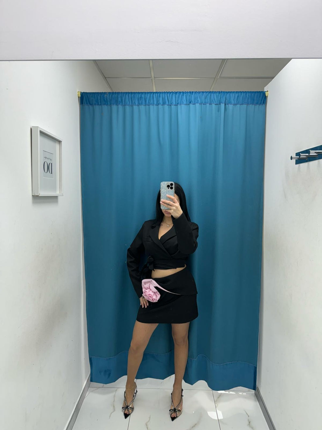 Coordinato giacca e gonna con rosa 13174