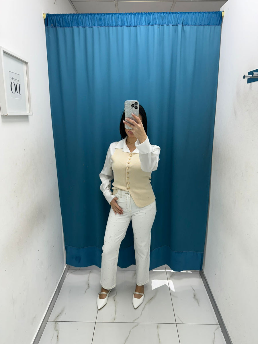 Jeans skinny con brillantini 3053