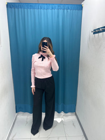 Pantalone a righe nero