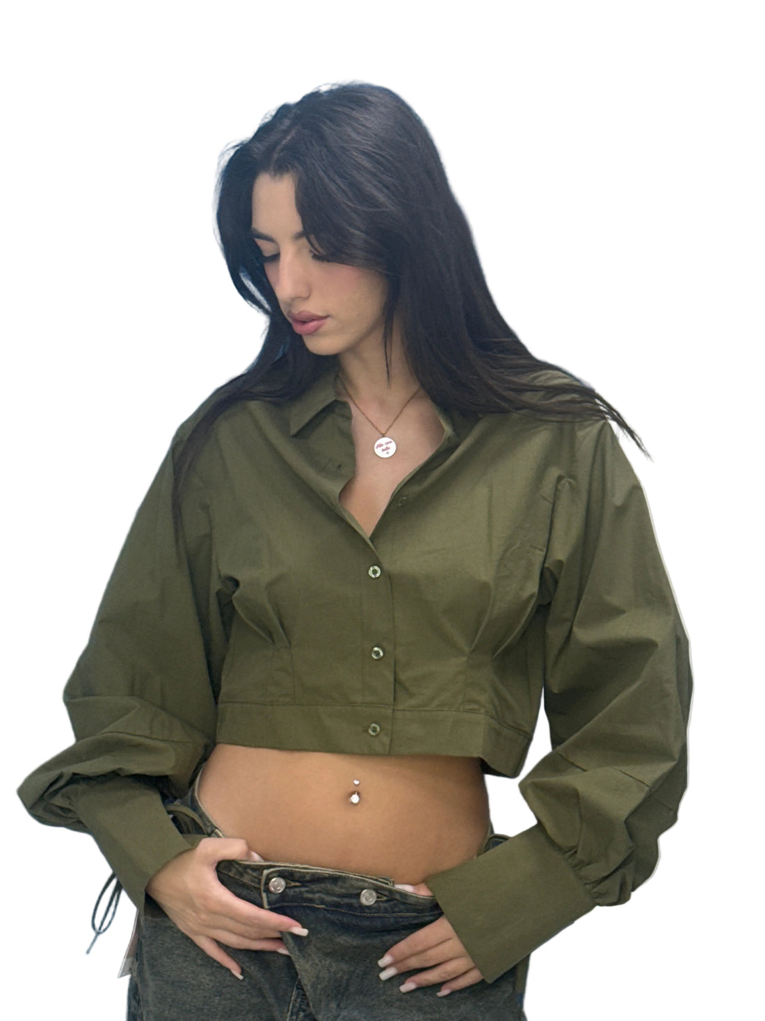 Camicia Cropped "Chloe Tie"-065