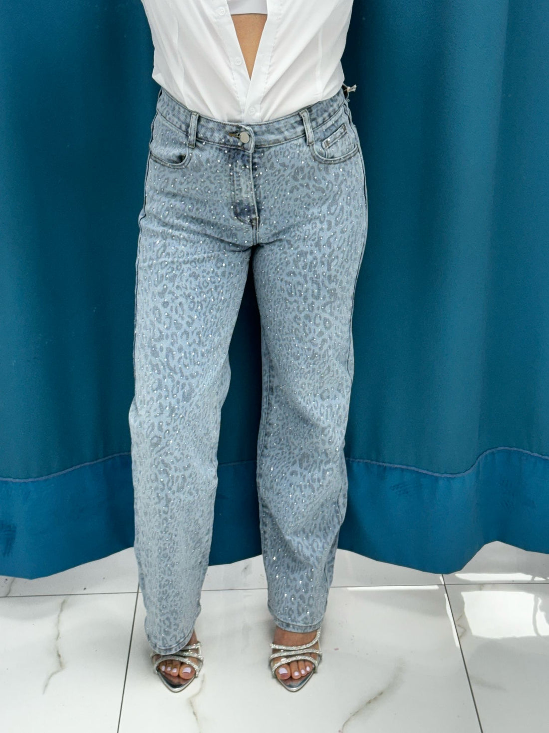 Jeans leopardato denim 7219