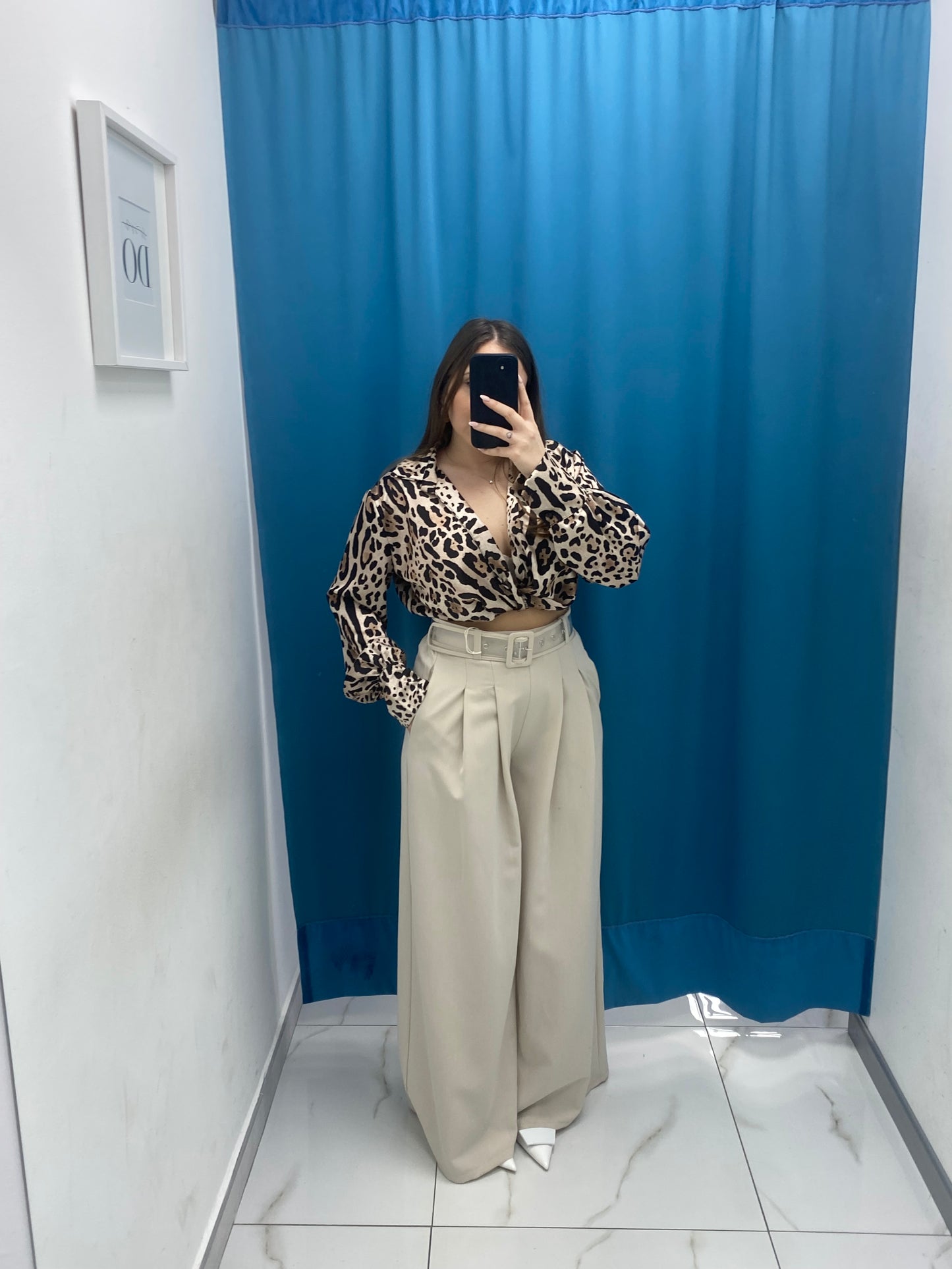 Pantalone wide leg con cintura 18065