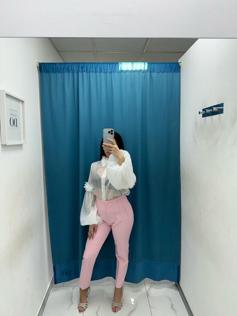 Pantalone slim fit rosa 8870