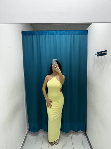 Vestito lungo con scollo sul retro 13659