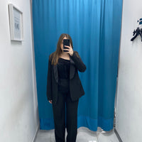 Tailleur giacca e pantalone nero 85613