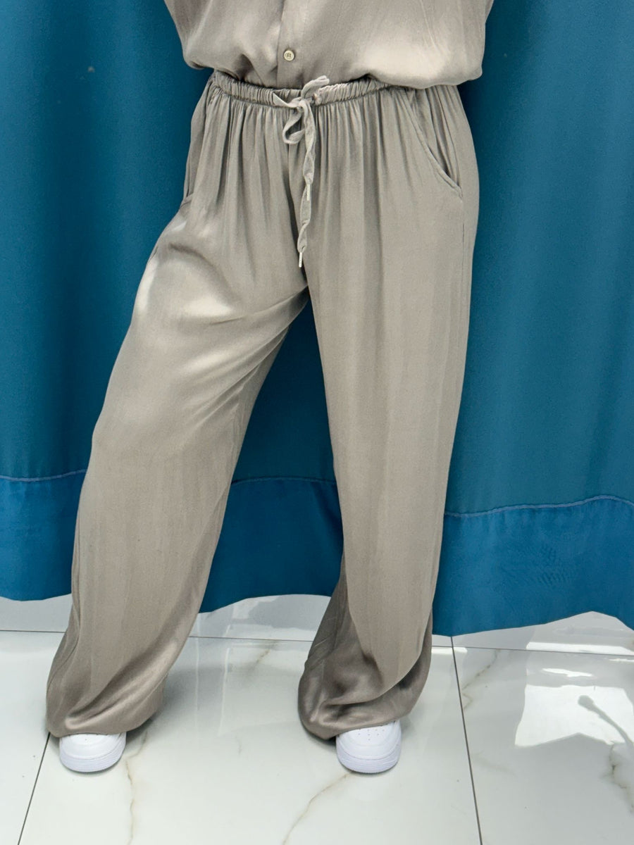 Pantalone palazzo satin 24205