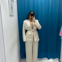Tailleur satin giacca e pantalone GC32