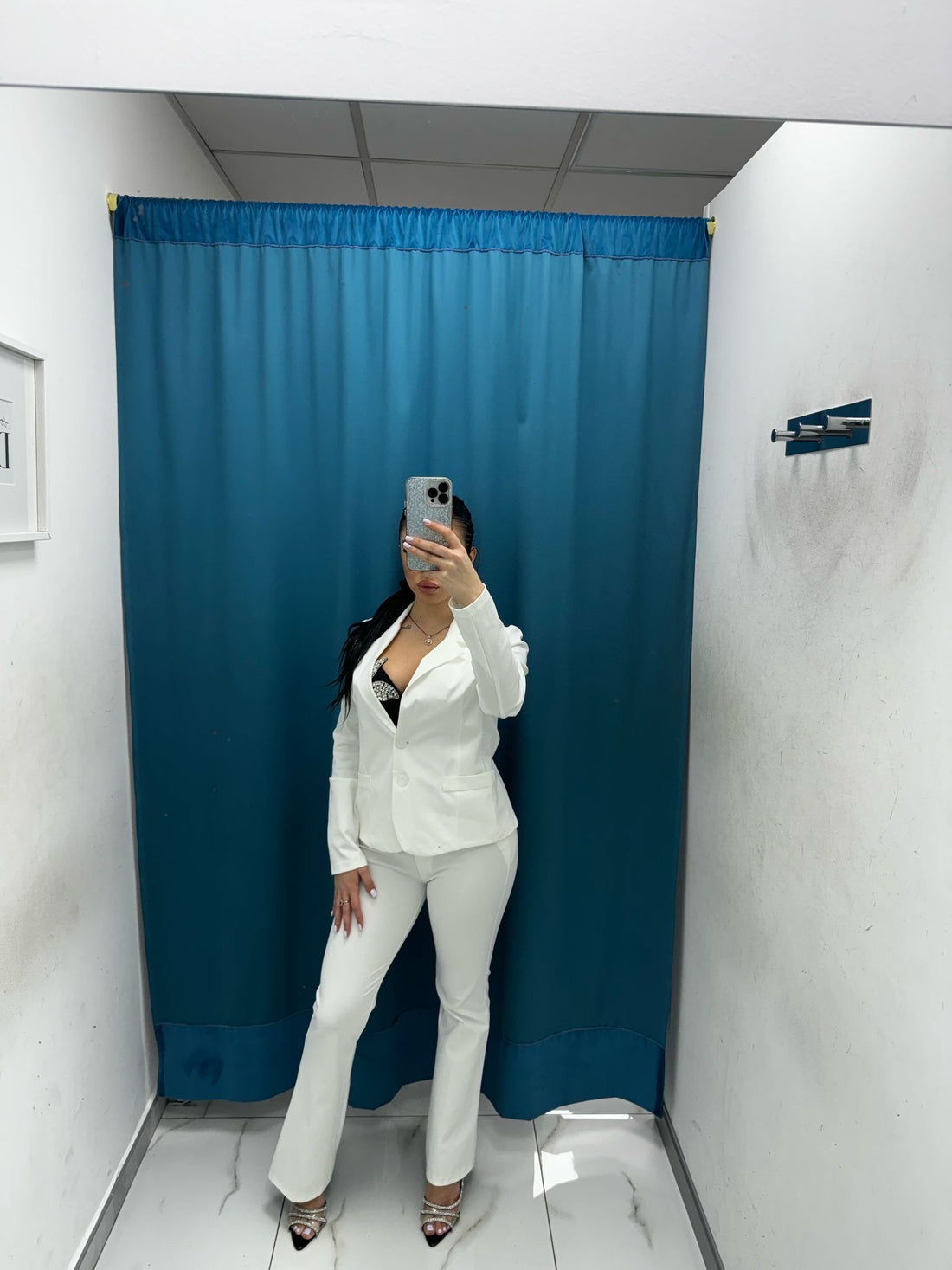 Pantalone slim bianco 51134