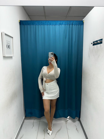 Gonna bianca con brillantini 605