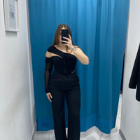 Tailleur giacca e pantalone nero 85613