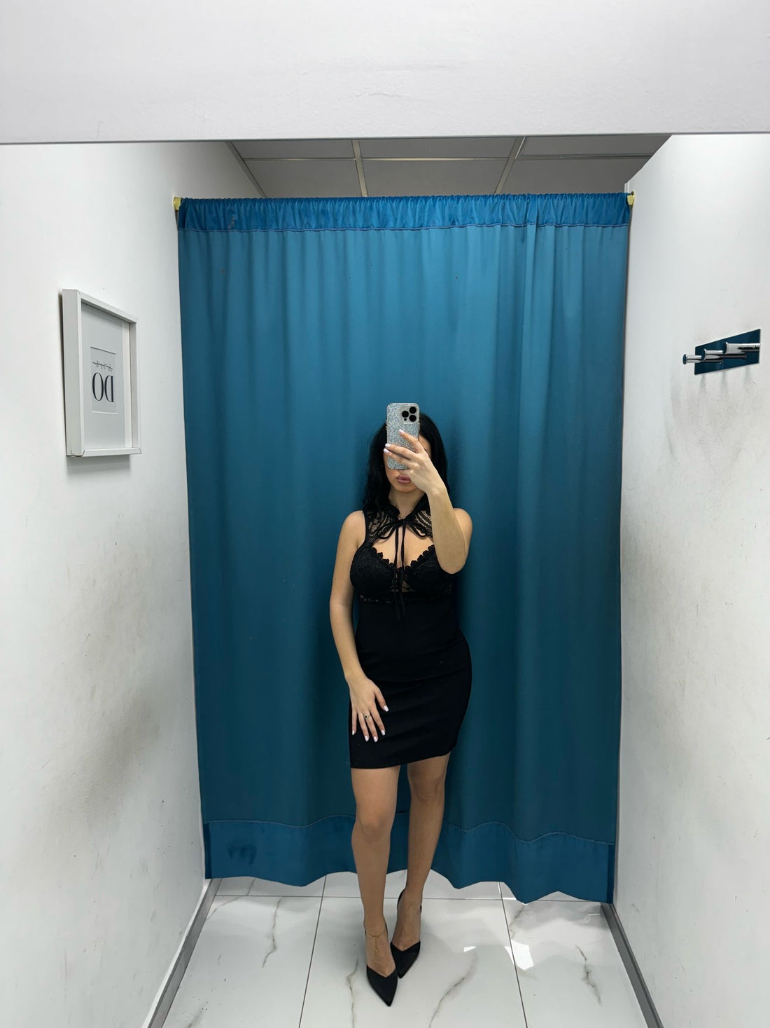 Vestito corto con pizzo 5930