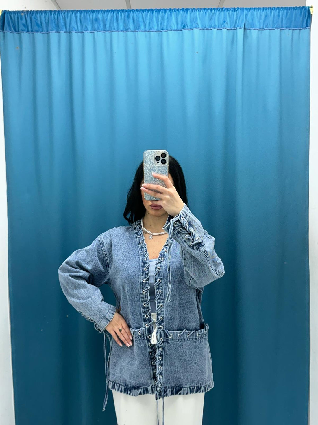 Giacca in denim con lacci 611