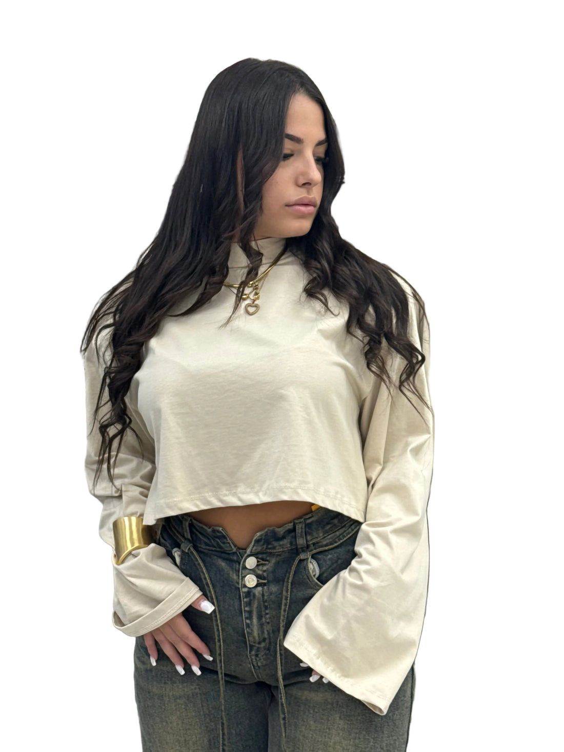 Maglia"Long Sleeve Crop top"-02703