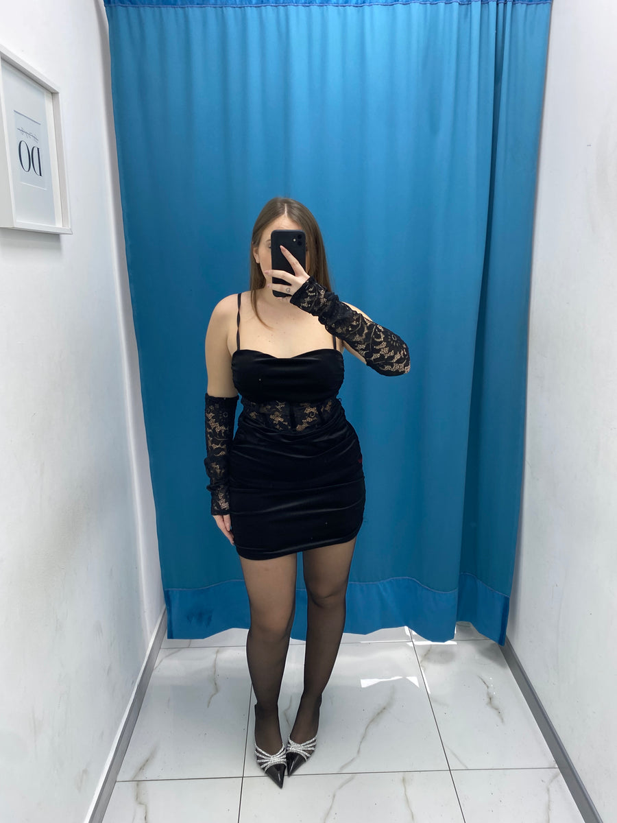 Vestito con manicotti in ricamo 6723