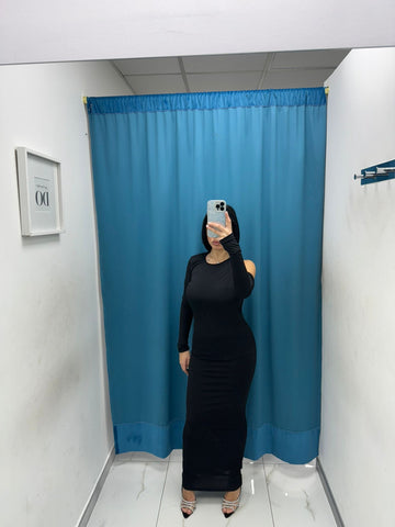 Vestito lungo con scollo sul retro 1510