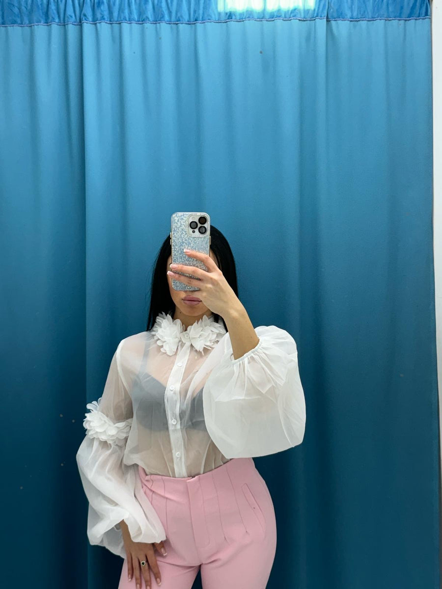 Camicia velata con dettaglio 9821