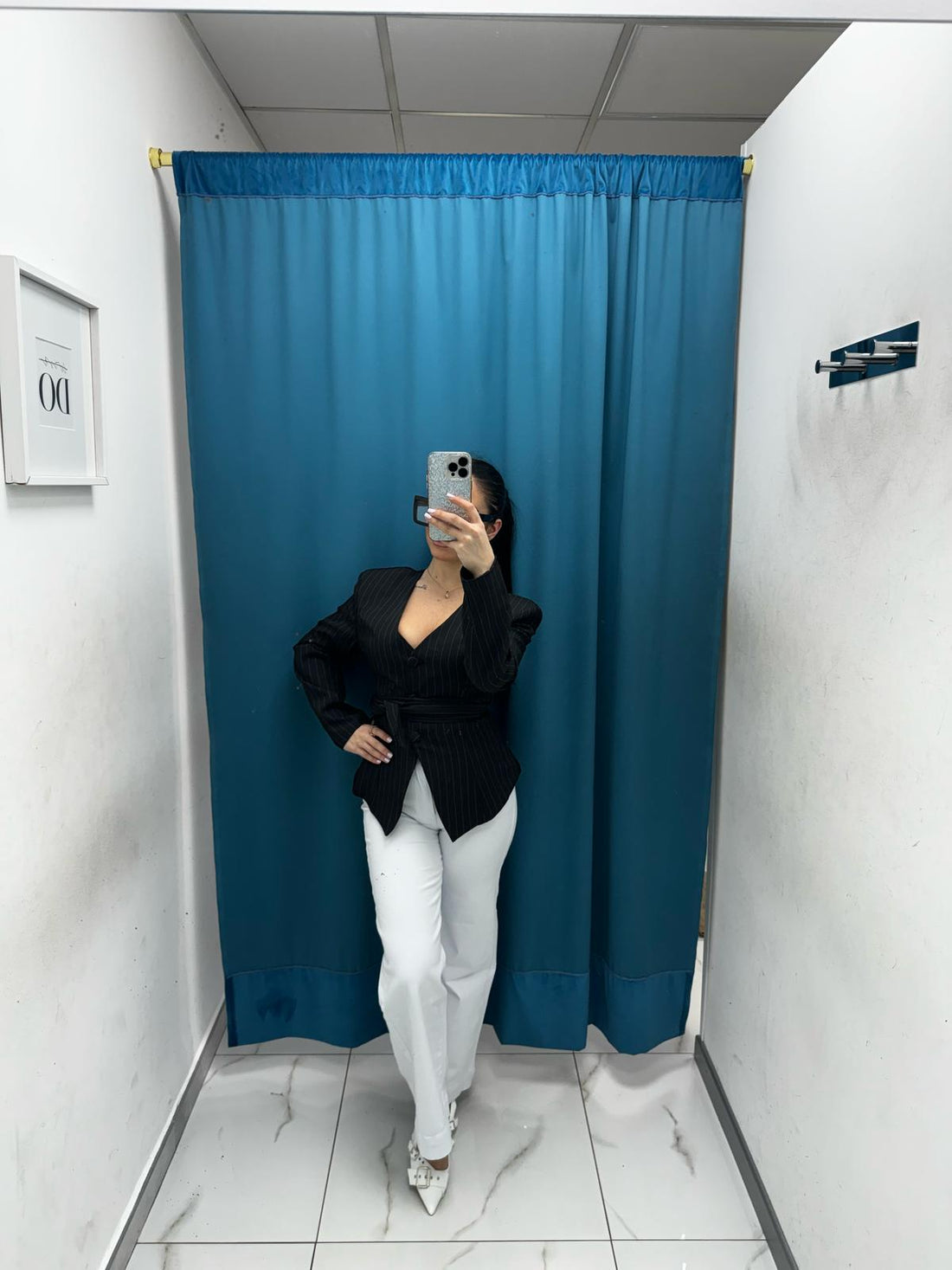 Jeans bianco wide leg 33813