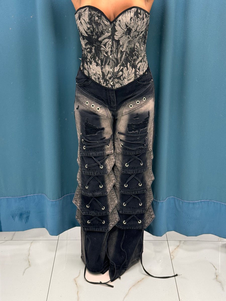 Jeans Wide Leg con Frange-22101