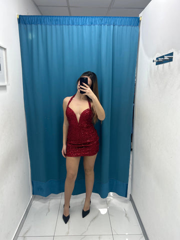 Vestito con scollo a cuore paillettes 15467