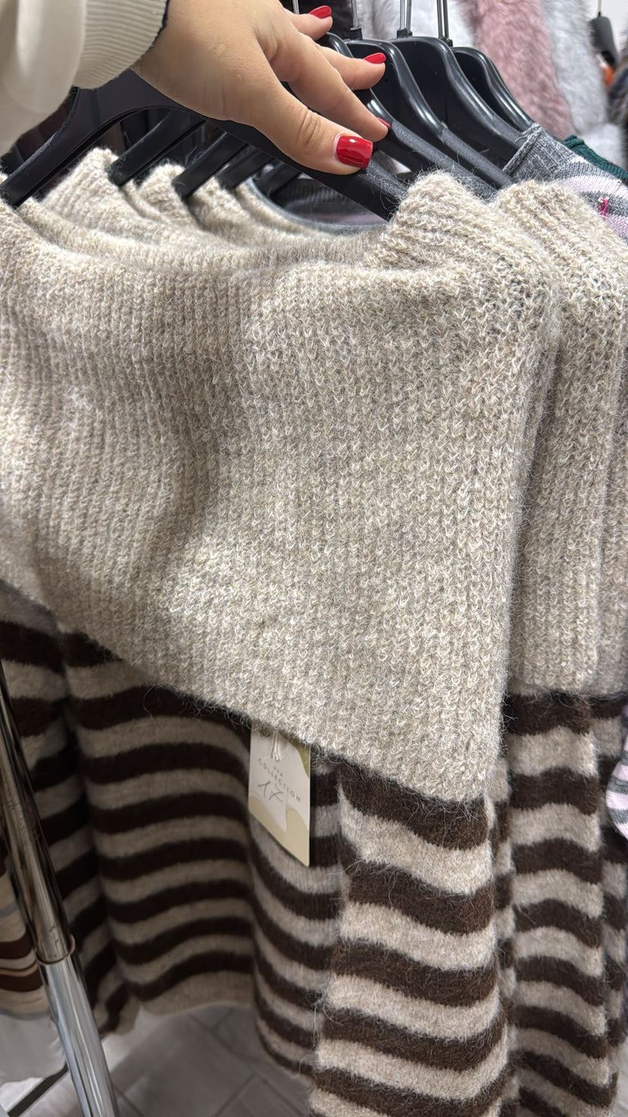 Off-Shoulder Coastline Knit - 3092