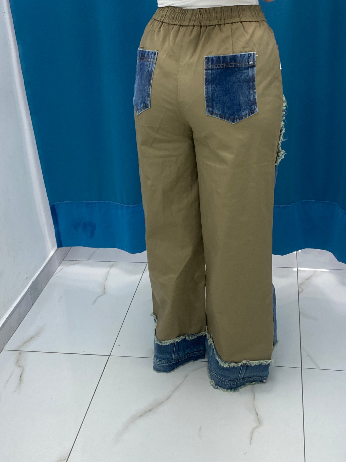 Pantalone denim/ beige 26074