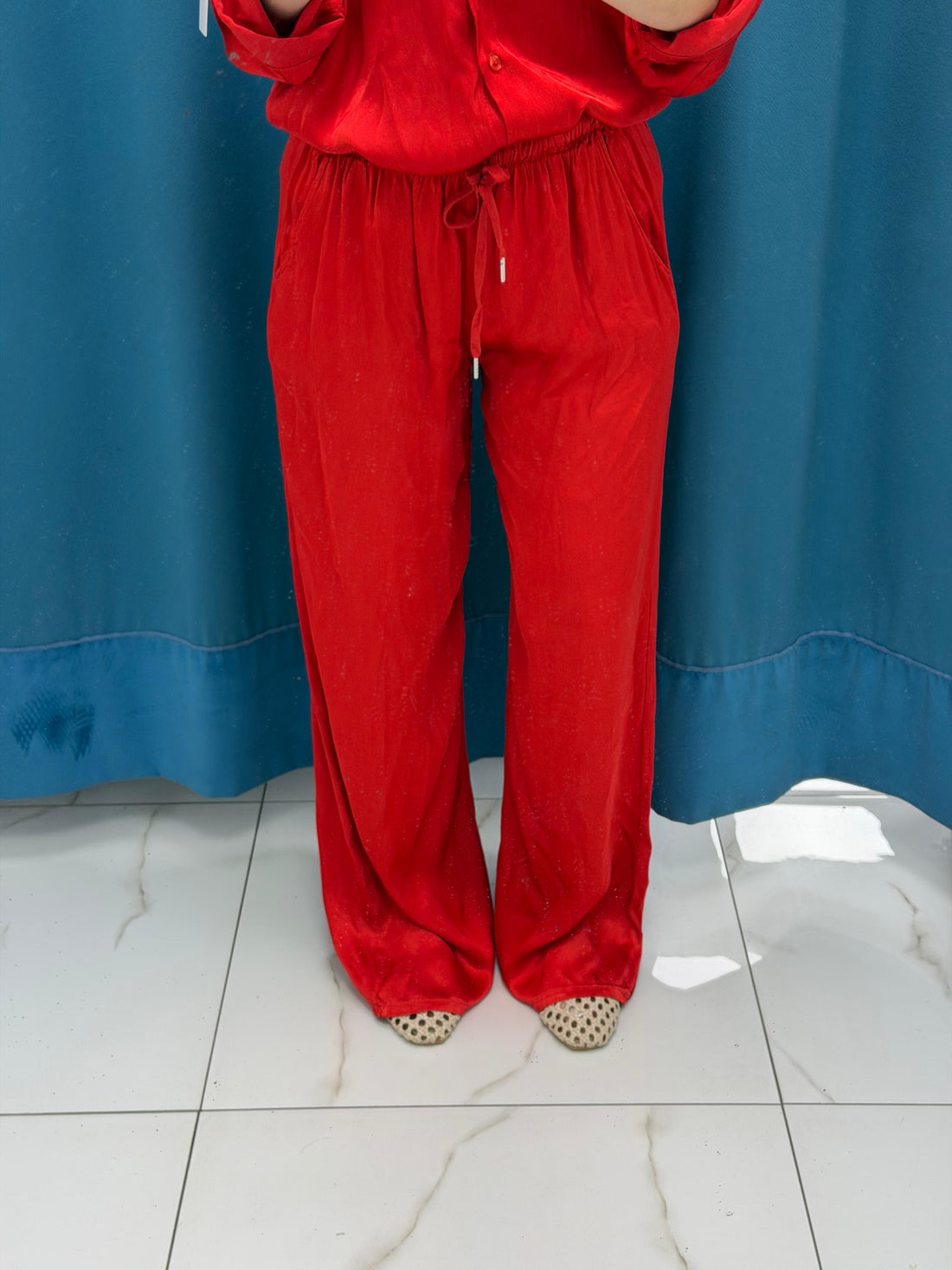 Pantalone palazzo satin 24205