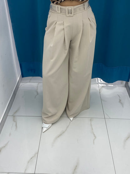 Pantalone wide leg con cintura 18065