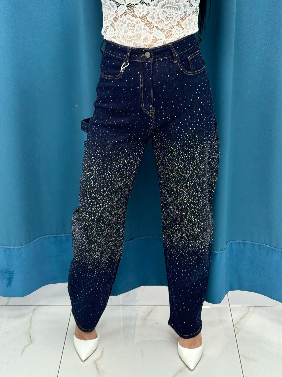 Jeans balloon con brillantini 1279